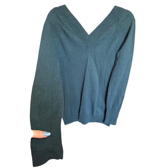 Equipment Femme Lilou V Neck Sweater Cashmere Forest Green Size Medium - Picture 5 of 10